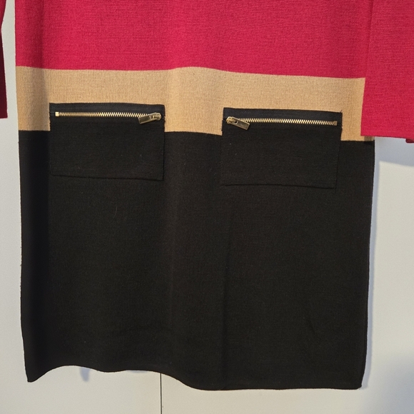 Maria Bennentani Wool Blend Colourblock Dress Made in Italy - Picture 4 of 8